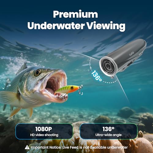 CanFish Fishing CamX Fishing Finders Camera,Lure Action Camera HD 1080P &136°Ultra-Wide-Angle,656FT ROV Waterproof/Motion ...