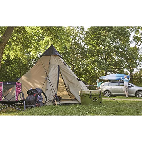 Guide Gear 10' x 10' Teepee Tent for Adults Outdoor Camping, 2-Person, Instant Easy Set-Up Waterproof 4-Season Tents for B...