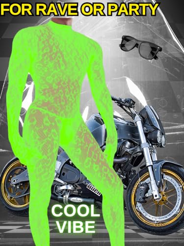 EHSUYAB Rave Outfits For Men, Festival Party Clubwear, Leopard One Piece Full Lace Jumpsuit, Sexy Lingerie Costume Bodysuit