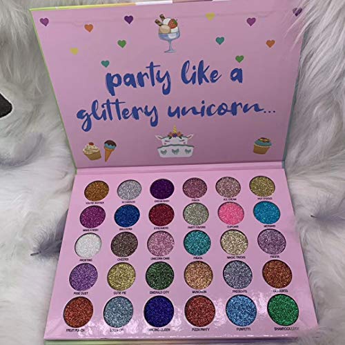 ABELYN Long Lasting Glitter Eyeshadow Palette Makeup 30 Colors High Pigment Shining Shimmer Eye Pressed Powder Cosmetics B...