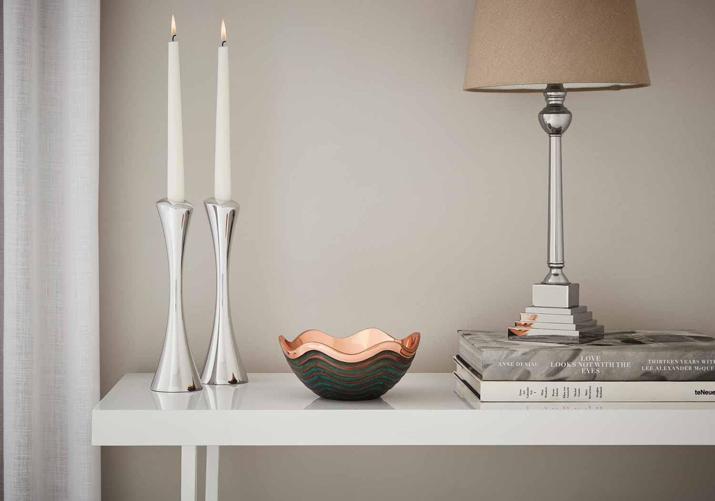 nambe Copper Canyon Bowl | 10-Inch Fruit Bowl for Kitchen Counter, Table, Mantel Décor | Decorative Scalloped Edge Vegetable Basket | Salad Serving Bowl | 2.5 Quart