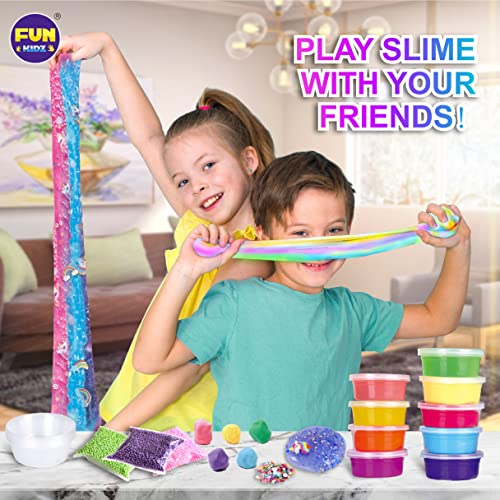 33 Cups Jumbo Slime Kit for Kids, FunKidz Premade Ultimate Slime Pack to DIY Soft, Cloud, Clear, Butter, Glitter, Glow in ...