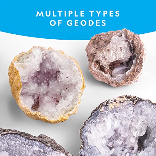 National Geographic Break Open 10 Premium Geodes – Includes Goggles & 2 Display Stands - Great STEM Science Kit, Geology G...
