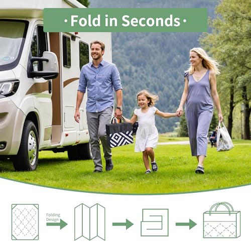 sarben Outdoor Rug for Patio - Waterproof Plastic Straw Camping Rugs 6x9 ft, Reversible Outdoor Indoor RV Mat Carpet for P...