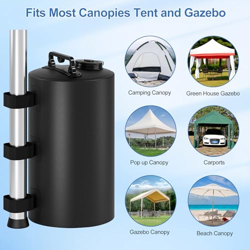 Canopy Water Weights Bag, 88 lb Tent 4 Leg Weights Bag, Portable 10L Water Bag Windproof Fixed Canopy Weights Bag, for Out...