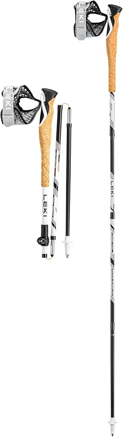 LEKI Cross Trail FX Superlite Trekking Poles - Foldable Collapsible Carbon Lightweight Poles for Hiking & Trail Running