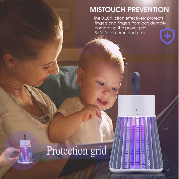 YOOYHHOME Mosquito Zapper, Rechargeable Bug Zapper with Safety Grid for Home and Camping, USB Charging Cordless Design, Pu...