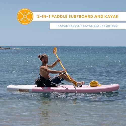 HUIIKE Inflatable Paddle Board for Adults with Accessories Included, Oar, Fins, Pump. Stand Up Paddleboard Great Stability...