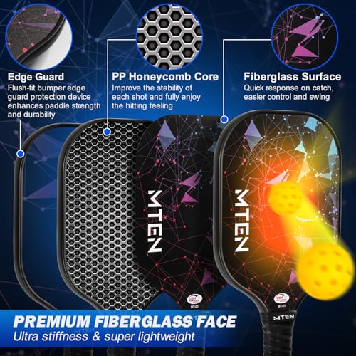 Pickleball Paddles, USAPA Approved Fiberglass Surface Pickleball Set with Pickleball Rackets, Pickleball Paddles Set for ...