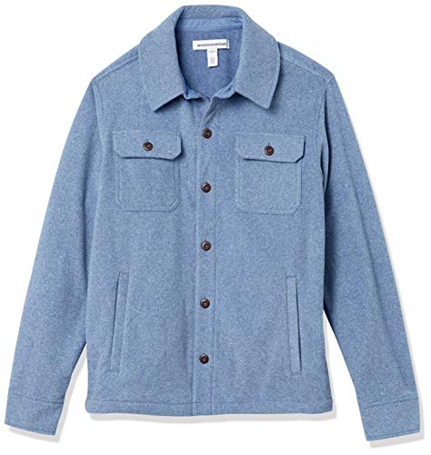 Amazon Essentials Mens Long-Sleeve Polar Fleece Shirt Jacket for Winter