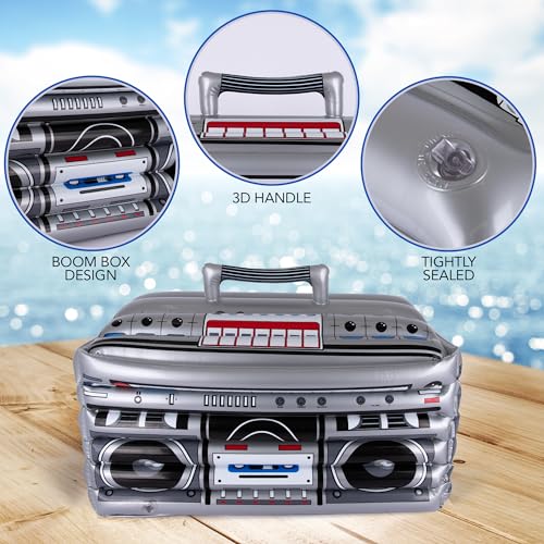 ArtCreativity 80's/90's Style Inflatable Boom Box Cooler Decoration - 24" Wide - Large Inflatable Drinker Cooler for Hip H...