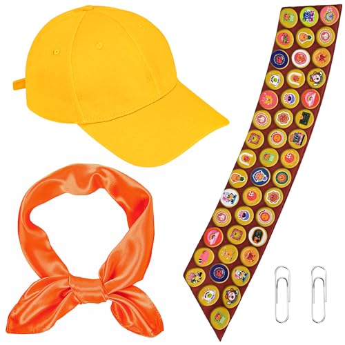 Vifcotlyp Scout Costume Set, Wilderness Explorer Costume Scout Accessories with Hat Sash Scarf for Adults Men Women (3PCS)