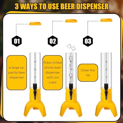 Domensi 6 Pcs Drink Tower Dispenser Mimosa Tower with Ice Tube and Bottomless Mimosa Lunch Beer Beverage Drink Tabletop Li...