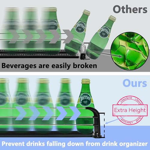 Yedyoi Drink Organizer for Fridge, Soda Can Organizer for Fridge, Self-Pushing Glide Drink Dispenser for Refrigerator-Hold...