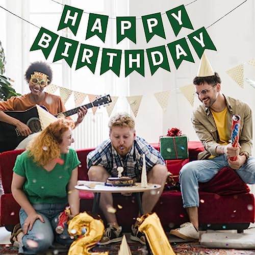 GLASNES Green Happy Birthday Banner Birthday Party Supplies for Adult Boy Girl