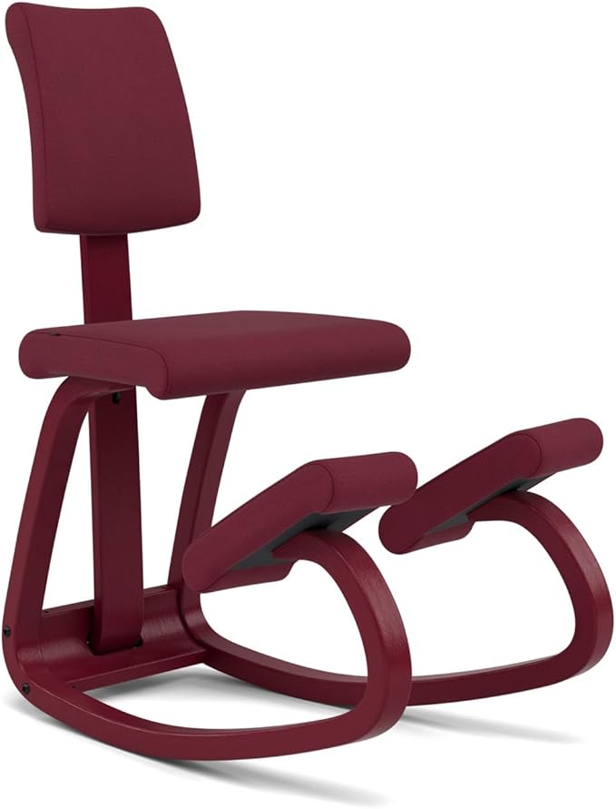 Varier Variable Plus Ergonomic Kneeling Chair with Backrest Monochrome Plum| Active Sitting Posture Support Home Office Desk Chair | 10 Year Guarantee