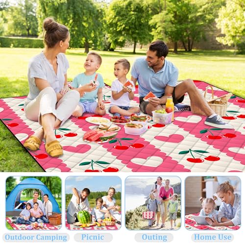 Poedist Extra Large Picnic Blanket Waterproof,80"x 80"Foldable Machine Washable Beach Blanket,Outdoor Blanket for 6-8 Adul...