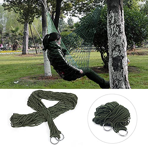 Camping Hammock, Comfortable Outdoor Nylon Mesh Rope Hanging Bed Suitable for Camping Hiking