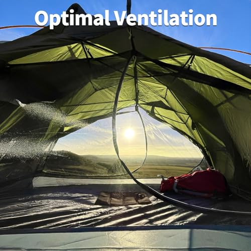 Night Cat Backpacking Tents 2 Persons Fast Setup Hiking Camp Tent with Foldable Pole Double Layers Two Doors Waterproof Li...