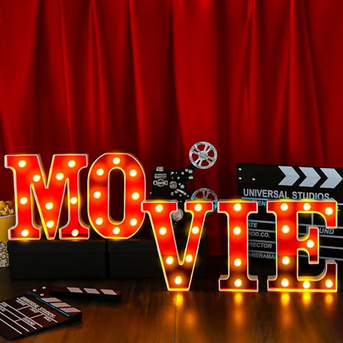 Yoiemivy LED Marquee Letters Light, Party Decoration Sign Silver Glitter Alphabet Shiny Light Up Alphabet Marquee Letter S...