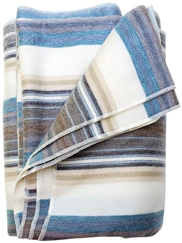 DAVLINA, Alpaca Wool Throw Blanket | Super Soft, Lightweight, Breathable and Hypoallergenic | Non-Itchy or Scratchy (Blue ...