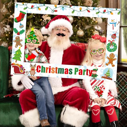 Christmas Photo Booth Props 29Pcs Christmas Elf Party Photo Booth Props Ugly Sweater Decoration Photoshoot Props Ugly Swea...