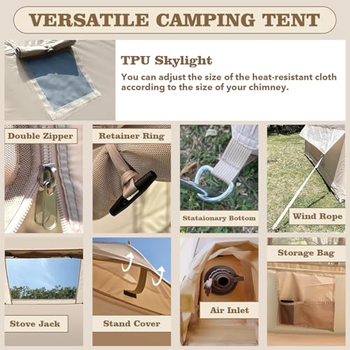 SENLEETO Inflatable Tents for Camping, Large Inflatable Camping Tent with Hand Pump, Easy Setup Tents for 4-6 People, Port...