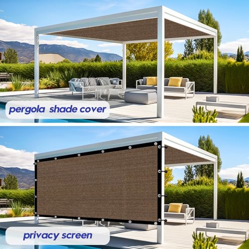 Sunocity 8'X 16' 90% Sun Shade Cloth Outdoor Patio Mocha Pergola Shades Cover Privacy Screen UV Block Porch Screens Canopy...
