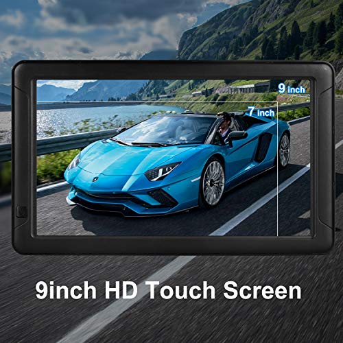 GPS Navigation for Car （9 Inch） Slimline Touch Screen Real Voice Direction ，USA Edition 2025 (Free Lifetime Updates) Turn-...