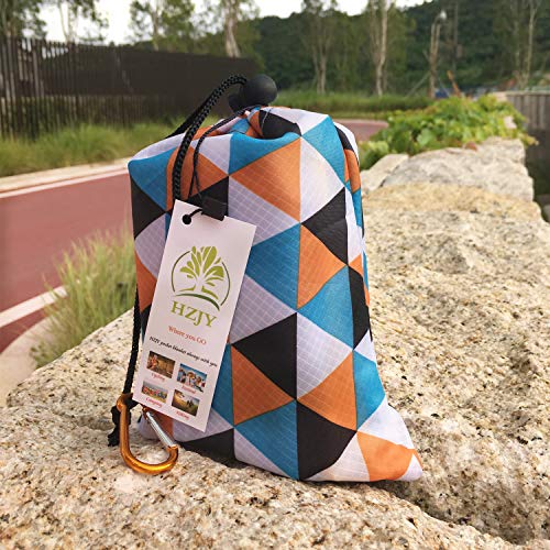 HZJOYUE Outdoor Blanket (71" x 55") -Compact, Lightweight, Sand Proof Pocket Blanket Best Mat for The Beach, Hiking, Trave...