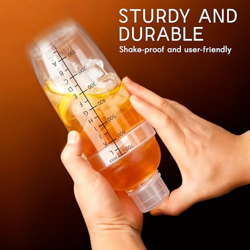 BETTFOR Plastic Cocktail Shaker with Measuring Scale 24oz (700ml), Leak-Proof & Shatter-Resistant Drink Mixer for Bartendi...