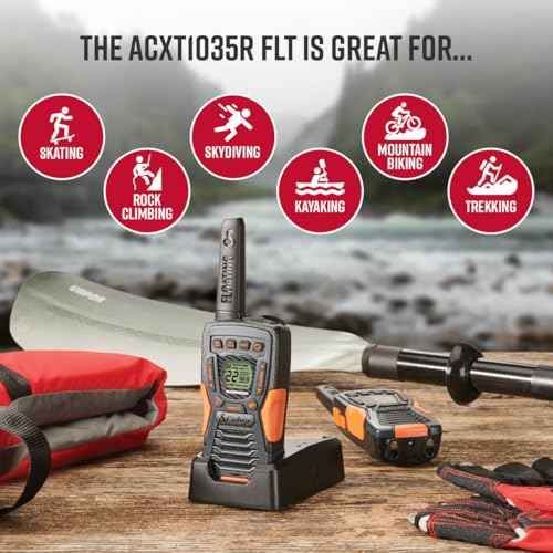 Cobra ACXT1035R FLT Floating Walkie Talkies - Waterproof, Rechargeable, Long Range up to 37-Mile Two Way Radio with NOAA Weather Alert & VOX, (2 Pack)