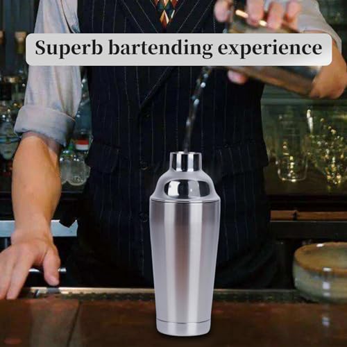 JWJIUEJIU 21oz Cocktail Shaker - Insulated Double Wall, Martini Shaker, Drink Shaker, No Stuck Twist Lid, Leakproof, Buil...