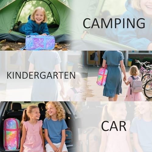 Ausletie Camping Sleeping Bag for Kids Girls Boys,3 Season Warm Sleeping Bag Waterproof Portable for Outdoors Traveling,Ca...