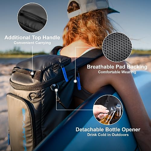 SPARTER Backpack Cooler Insulated Leak Proof 33/49 Cans, 2 Insulated Compartments Thermal Bag, Portable Lightweight Beach ...