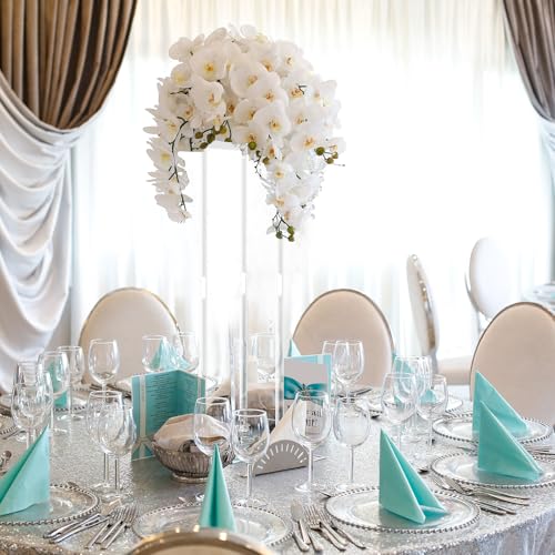 Teenyyou 10 Pcs 20 Inch Tall Acrylic Vase Wedding Centerpieces Clear Flower Stand Acrylic Centerpiece Stand Floral Vase El...