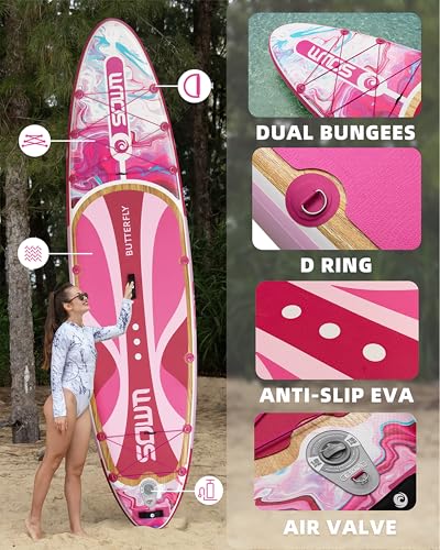 SOWM Inflatable Paddle Boards 11'x33'', Stand Up SUP Paddle Board Inflatable for Adults Youth, Extre Wide & Non-Slip Sup o...