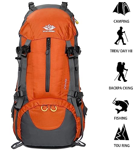 Esup 50L Hiking Backpack Men Camping Backpack with rain cover 45l+5l Lightweight Backpacking Backpack Travel Backpack