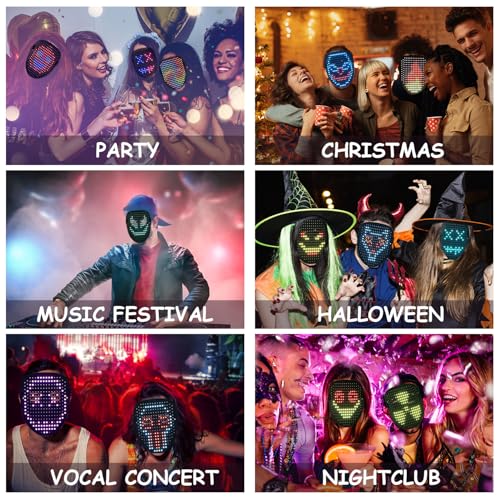Depointer Life LED Mask Light up Masks With Gesture Sensing, Cool Toys Masks Teen Boys Gifts for Halloween Christmas Birthday