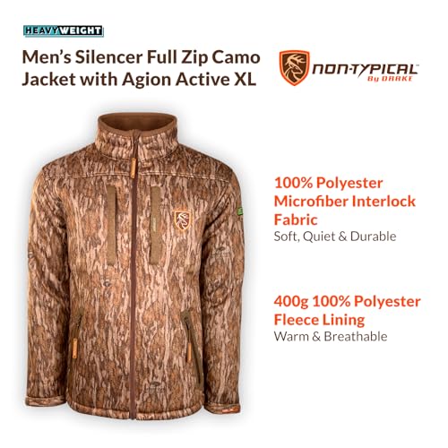 Drake Waterfowl Men's Standard Silencer Camo with Agion Full Zip Hunting Jacket