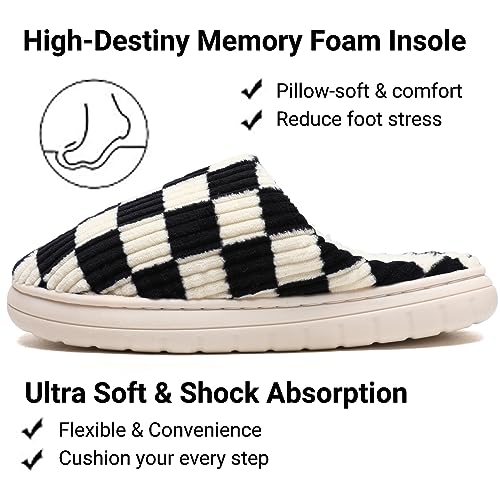 Guyarns House Slippers for Women & Men - Fuzzy, Casual Indoor/Outdoor Shoes with Memory Foam & Faux Fur Lining