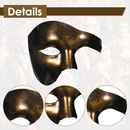 OIDEA Masquerade Mask for Men: Phantom Of The Opera Mask Plastic Costume Party Prom Ball Mardi Gras Venetian Half Face Mask