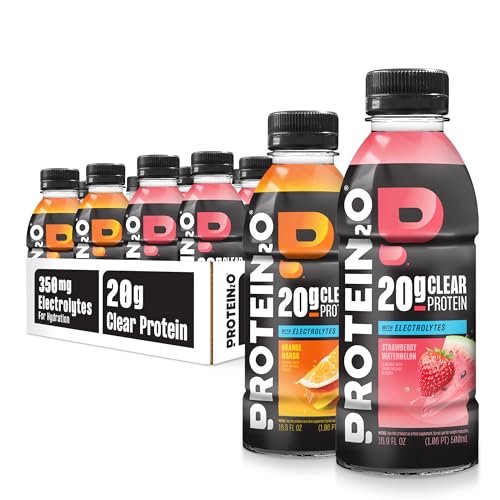 Protein2o Hydration Drink - 2-in-1 Liquid Clear Whey Protein Isolate and Electrolyte Drink - 20g Protein, Vitamins B5, B6...