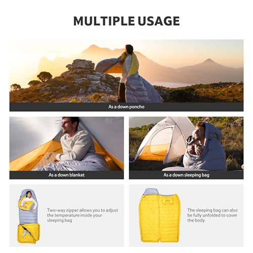 스폰서 광고 - Naturehike 성인용 0도 초경량 다운 침낭, 650 필 파워, RDS 다운 기능이 있는 배낭여행 추운 날씨용 침낭, 캠핑, 하이킹용 -16.7°C/-7.8°C(-4°F) 침낭