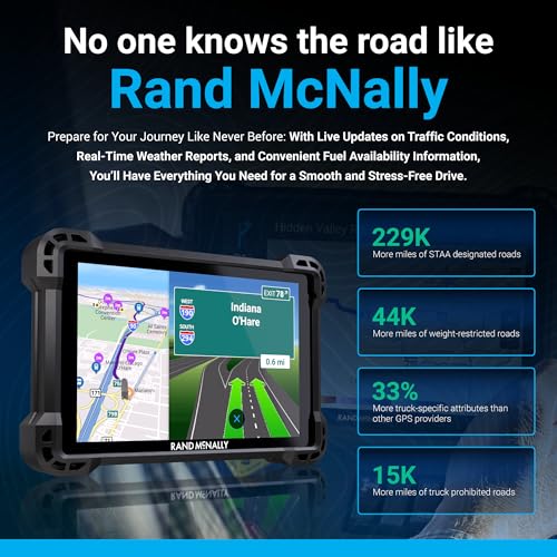 Rand McNally RANDTAB7 7-inch GPS Truck Navigator with Industry's Best Custom Trucking Routes, Rand Navigation 2.0 with 202...