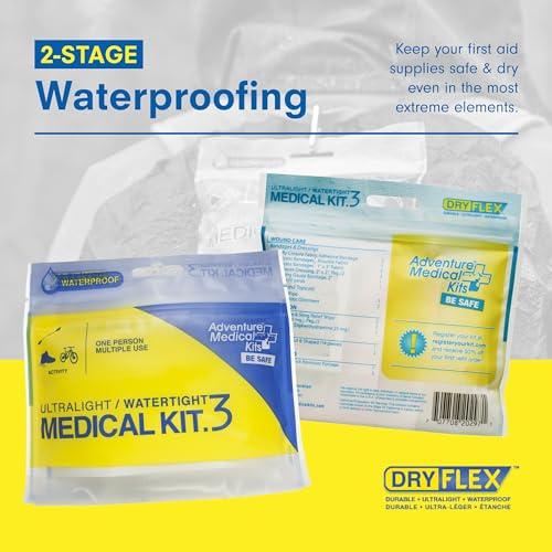 Adventure Medical Kit Ultralight & Watertight Medical Kit .3 - One Person, 1-2 Days - Includes Bandages, Blister Essential...