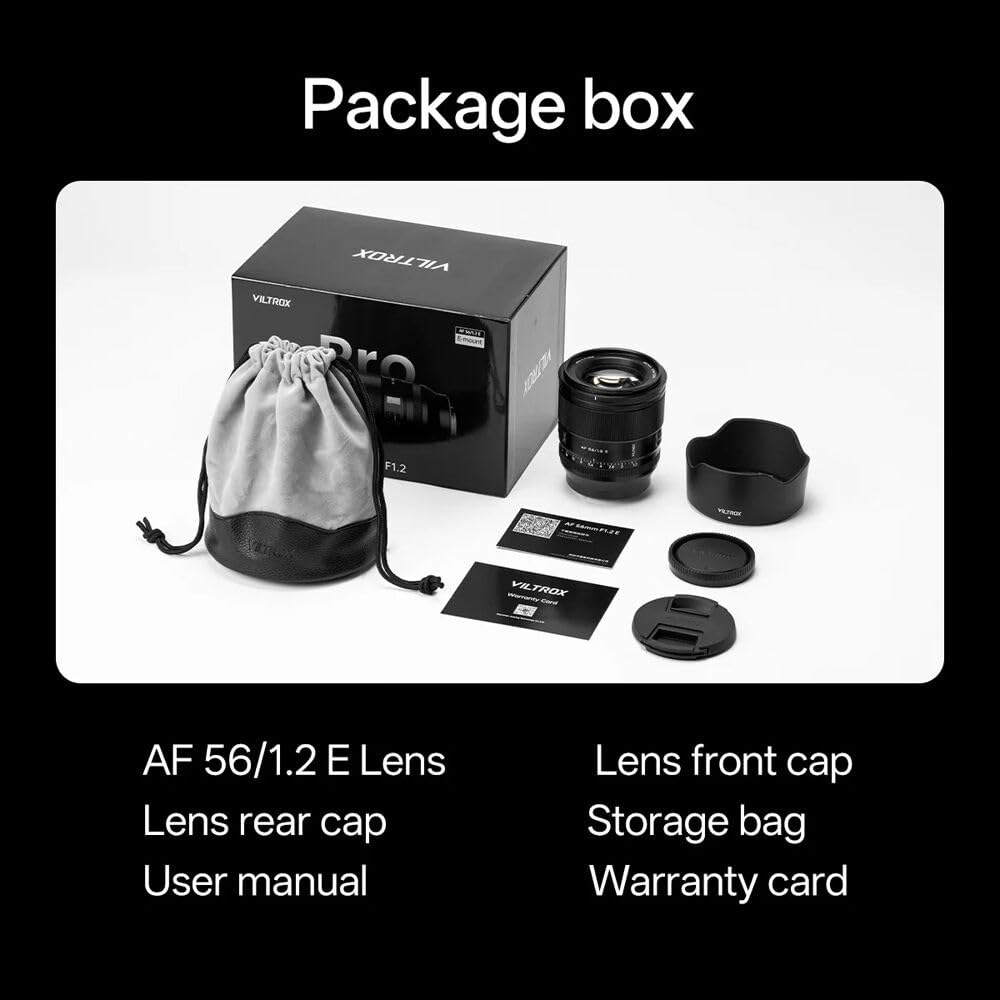 Viltrox 56mm F1.2 E, Auto Focus Prime Lens for Sony E-Mount, AF 56mm f1.2 E Mount Mirrorless Camera Lens for Sony a7 a6700 a6500