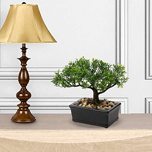 Artificial Bonsai Tree Juniper Faux Plants Indoor Small Fake Plants Decor with Ceramic Pots for Home Table Office Desk Bat...