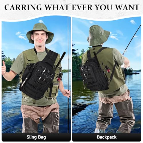 FUNANASUN 117Pcs Fishing Backpack with Tackle Boxes, Waterproof Fishing Tool Kit with Pliers, Fish Hook Remover, Lip Gripp...