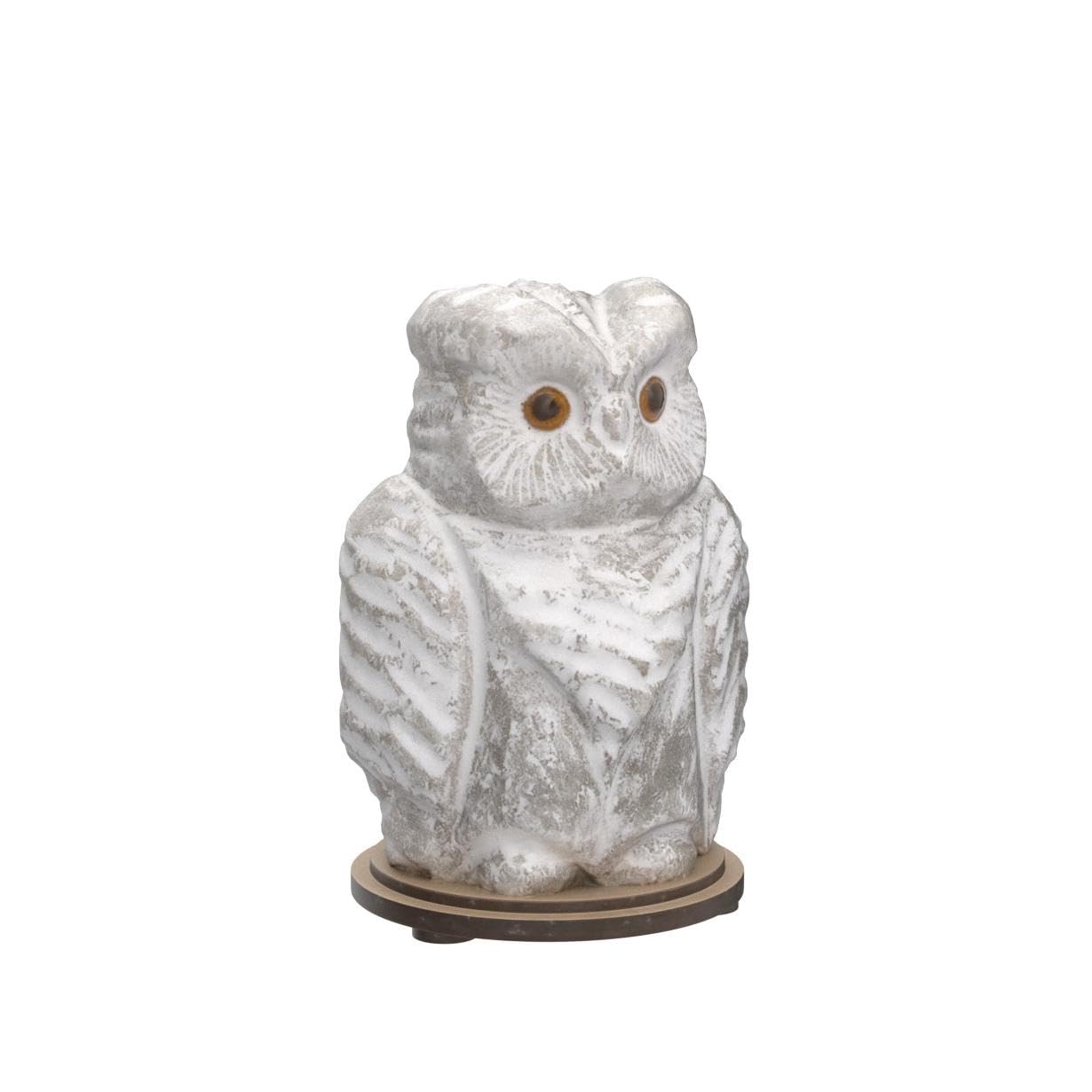 Owl Crystal Salt Lamp H 6.7”, 4.4 lbs - Pure Natural Rock Salt – Unique Night Light Lamp - 1 Light Bulb as a Gift - Wooden Present Box - Holiday Gift Ideas - Cool Room Décor